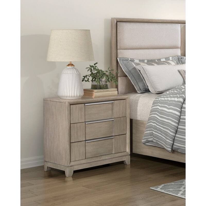 Modern Bedroom Furniture Sets Platform Storage Bed Dresser Mirror Nightstand Light Gray Finish