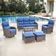 Option Brown Wicker / Blue Cusion