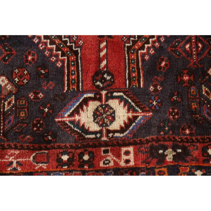 Vegetable Dye Shiraz Persian Vintage Area Rug Handmade Wool Carpet - 5'11"x 9'1"