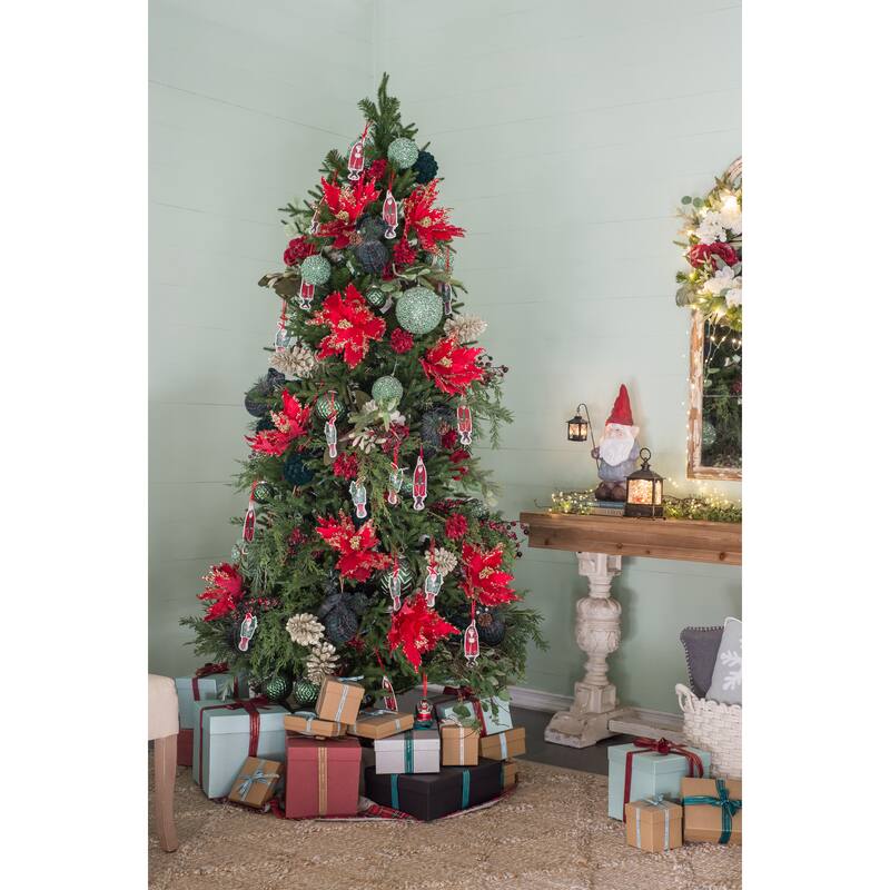 D3.9" Christmas Ball Ornaments, Decorative Hanging Ball Christmas Tree Ornaments for Holiday Party Decorations, Set of 6