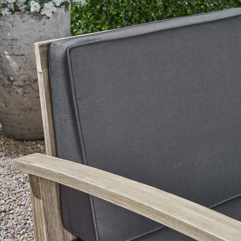 Perla Outdoor Acacia Wood Club Chair (Set of 2) by Christopher Knight