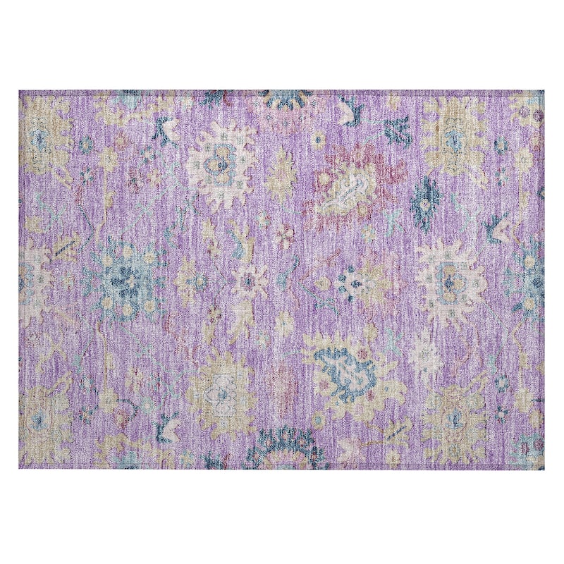 Machine Washable Indoor/ Outdoor Causal Traditional Chantille Rug