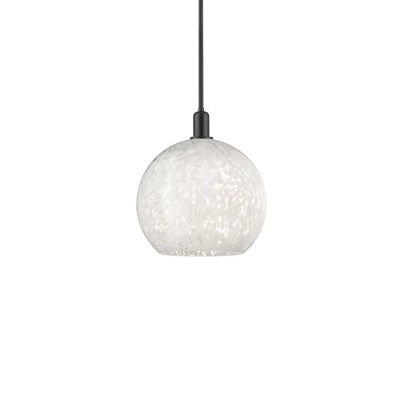 Innovations Lighting 716-1S-18-14 White Mouchette Pendant White - Matte Black / White Mouchette