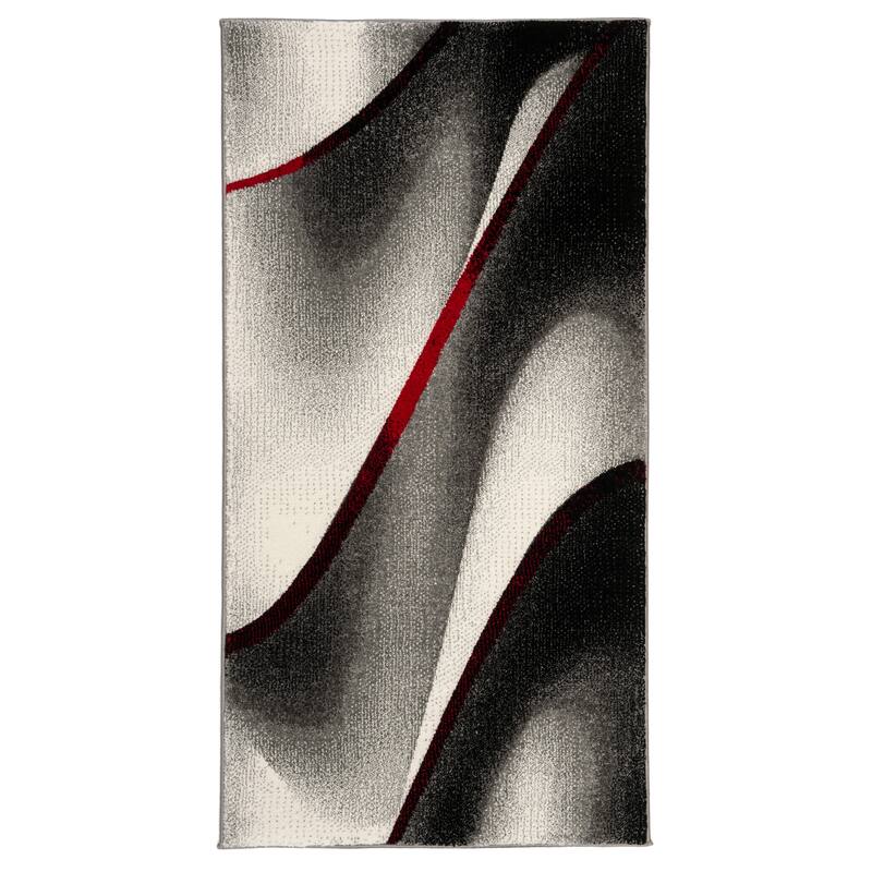 SAFAVIEH Hollywood Jocelyne Mid-Century Modern Abstract Rug - 2'7" x 5' - Grey/Red