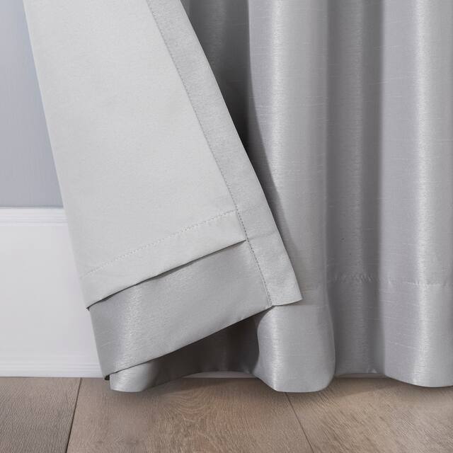 Sun Zero Evelina Faux Dupioni Silk Blackout Curtain Panel, Single Panel