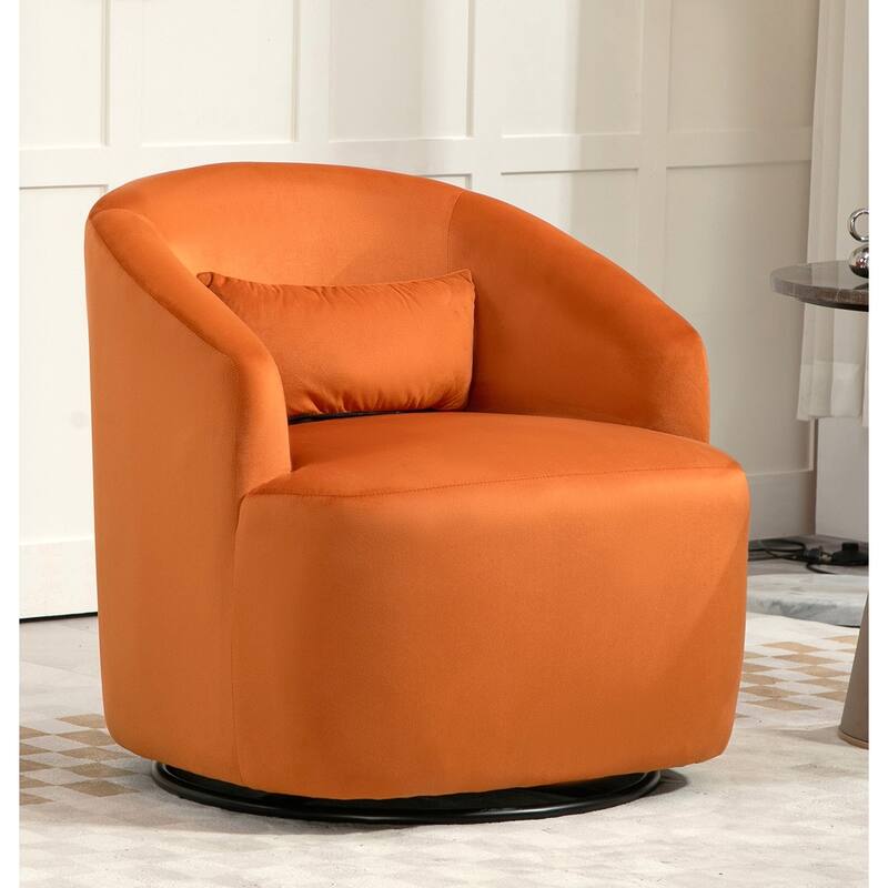 Modern Velvet Upholstered Swivel Accent Chair