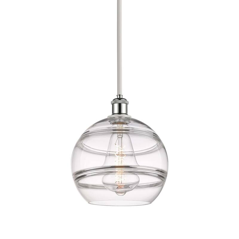 Innovations Lighting 516-1S-12-10 Rochester Pendant Rochester 10" Wide - White Polished Chrome / Clear