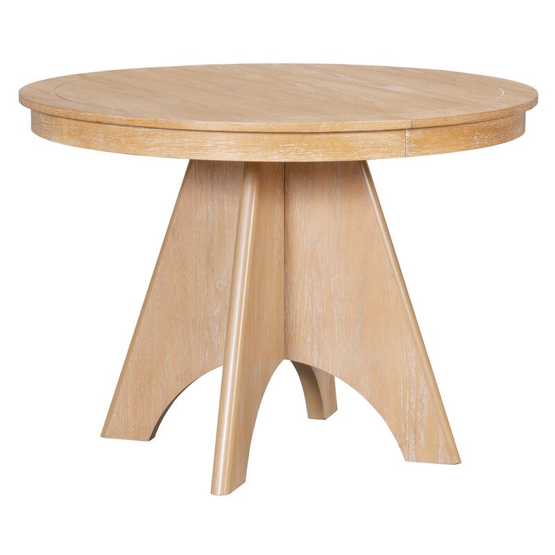 Vintage 5-Piece Extendable Dining Table Set with 4 Upholstered Chairs for Rustic Farmhouse Kitchen Aesthetics