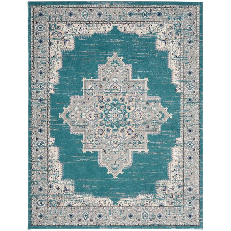 Porch & Den Dobbin Vintage Persian Medallion Farmhouse Area Rug