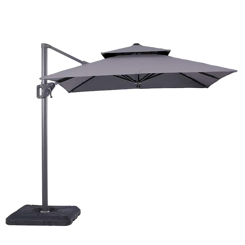 Furniture of America Aires 10-foot Steel Square Cantilever Offset Tilt Roma Umbrella