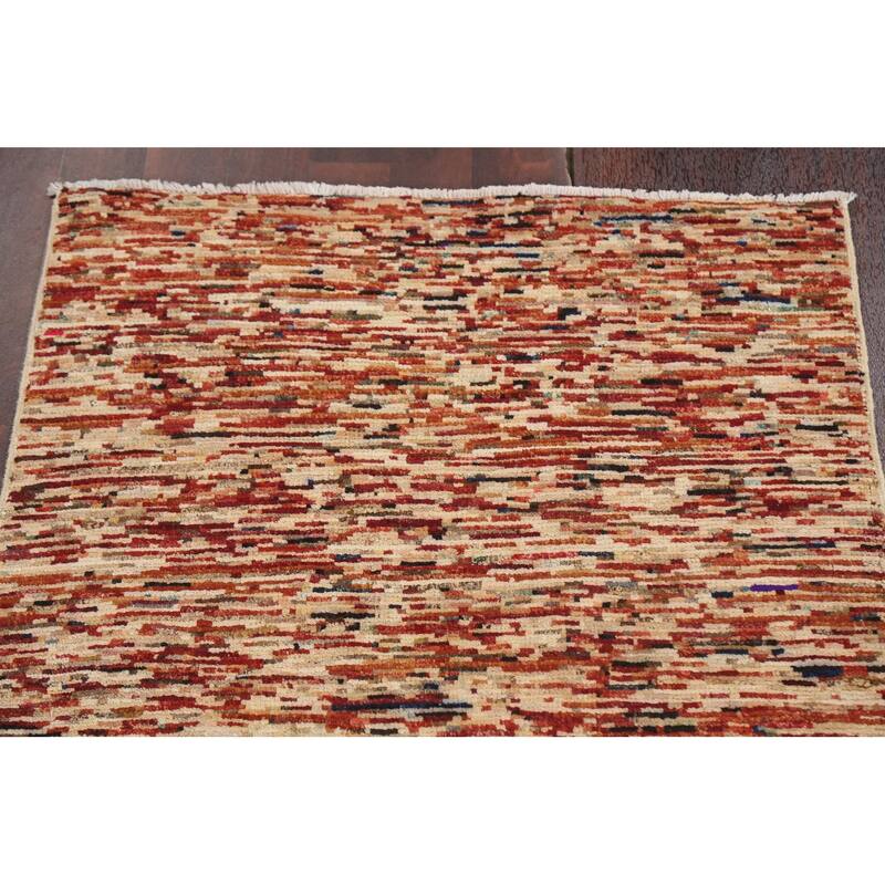 Contemporary Gabbeh Kashkoli Oriental Wool Area Rug Handmade Carpet - 2'7" x 4'0"