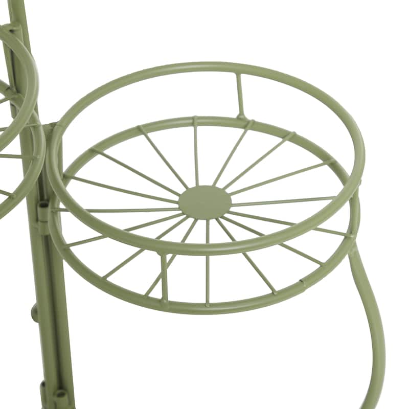 Metal Starburst Indoor Outdoor 3 Tier Indoor Outdoor Plantstand - Black, White, Green, Blue - Roche River Decor