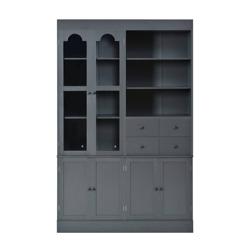 75" Freestanding Buffet with Hutch, Tall Kitchen Pantry Cabinet with Drawers, Shelves and Pull-out Trays for Maximized Storage