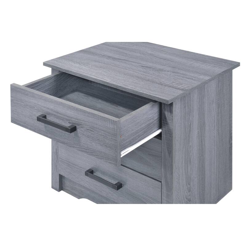 Sleek Gray Nightstand with Contemporary Design