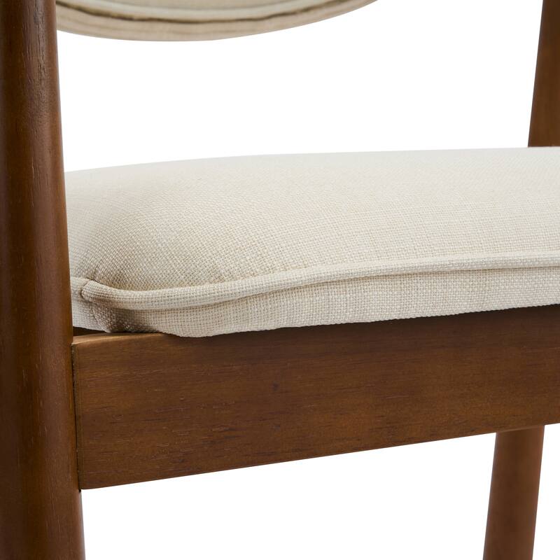 Christopher Knight Home - Modern Upholstered Rubber Wood Dining Chairs with Ergonomic Curved Back