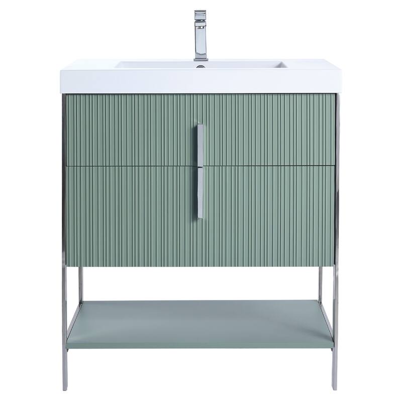 Fine Fixtures Serenity Modern Bathroom Vanity with White Gel Acrylic Top