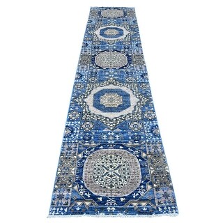 Shahbanu Rugs Blueberry Blue Aryana Collection Hand Knotted Mamluk ...