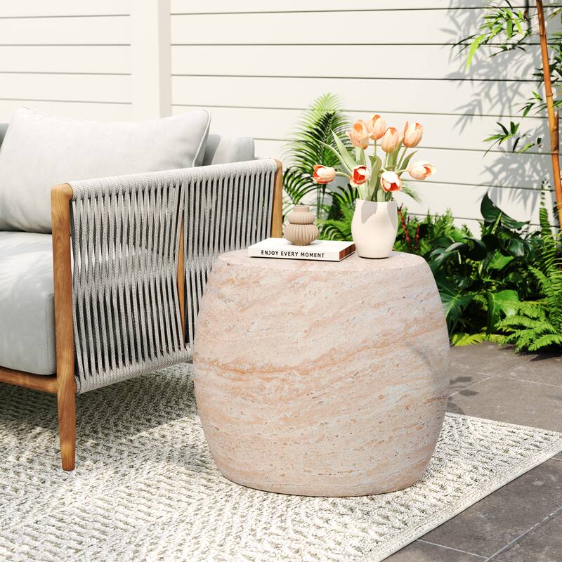 Gatsby Lightweight Concrete Side Table by Christopher Knight Home - Travertine