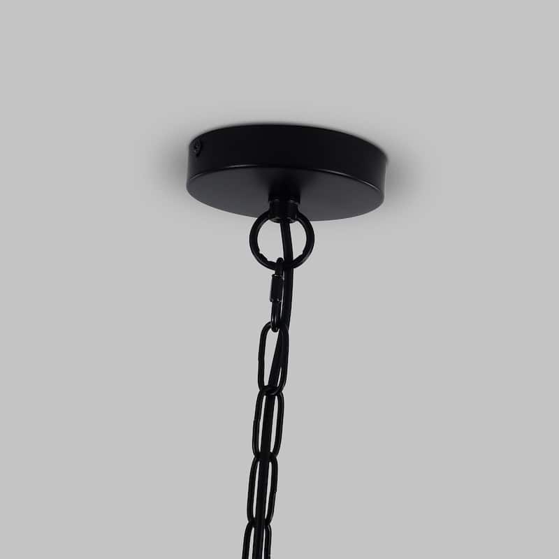 6-Light Boho Farmhouse Handwoven Paper Rope Rattan Chandelier