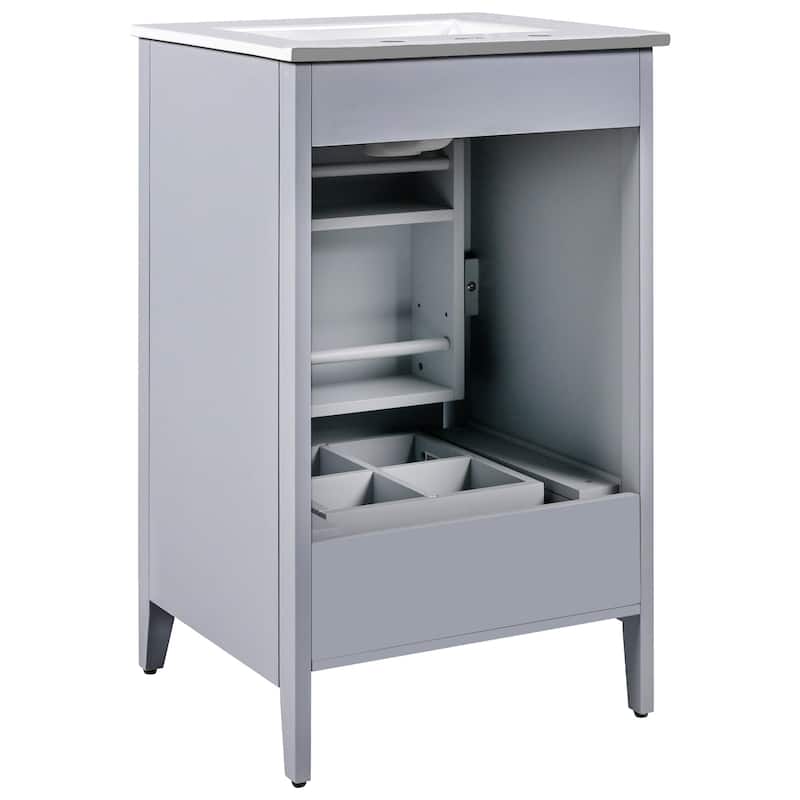 Bathroom Vanity with Sink,Door Shelf,Soft-closing Door