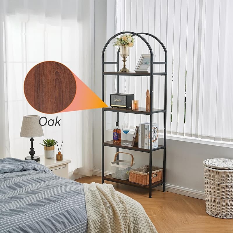 4 Tier Tall Black Bookcase Metal Book Shelf Bed Bath & Beyond 39722861