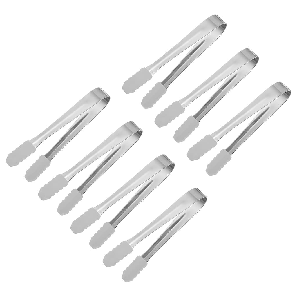 Serving Tongs, 7pcs 5.3Inch - Stainless Steel Ice Tongs with Silicone - 5.3 Inch