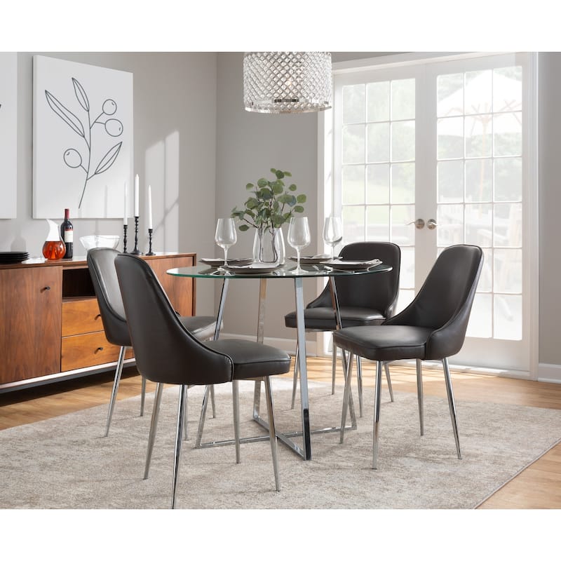 Silver Orchid Naldi Faux Leather Dining Chair - Set of 2
