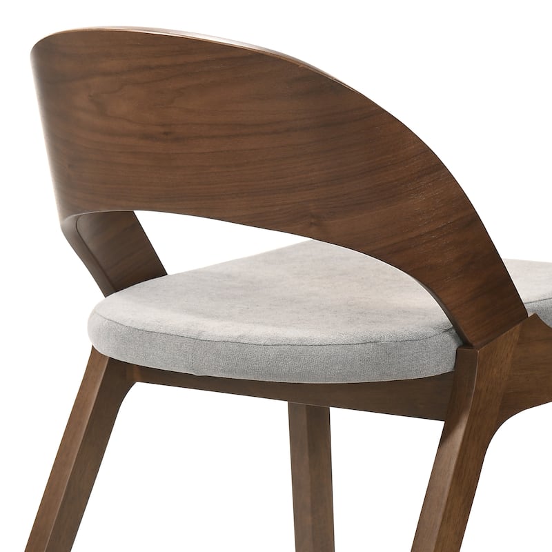 Polly Walnut or Black Wood Mid-Century Modern Kitchen Dining Chairs - Set of 2