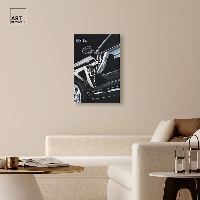 Sneaker Lace Car Canvas by Art Remedy, Gallery Wrapped