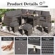preview thumbnail 53 of 84, AECOJOY 7 Pieces Patio Furniture Set Outdoor Sectional Sofa Rattan Conversation Set