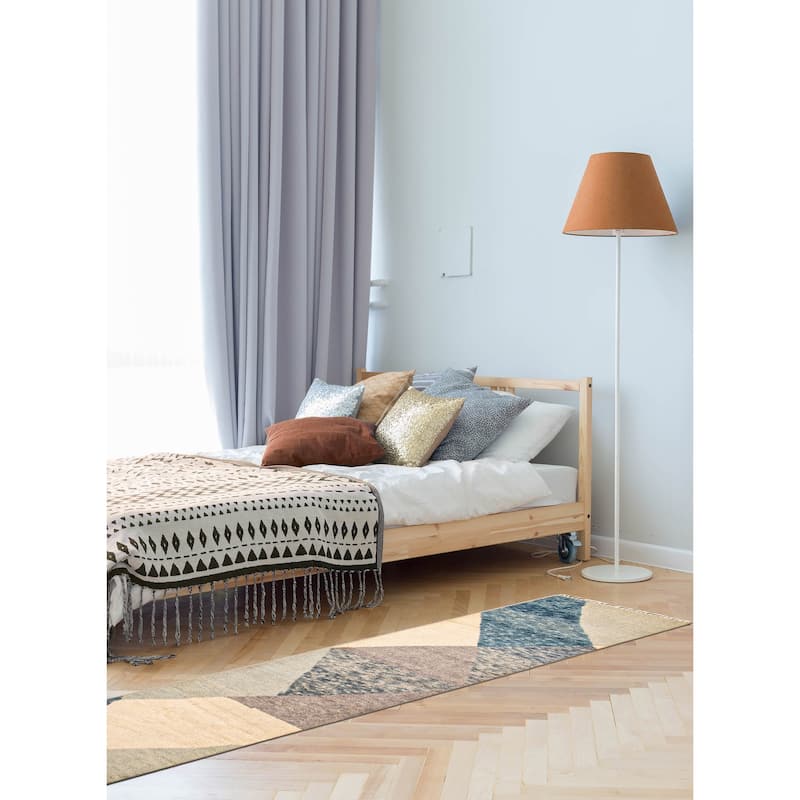 ECARPETGALLERY Hand-knotted Pak Finest Marrakesh Cream Wool Rug - 2'9 x 11'9