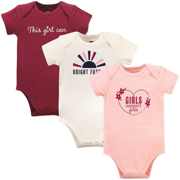 slide 1 of 1, Hudson Baby Infant Girl Cotton Bodysuits, Bright Future 0-3 Months - Bright Future