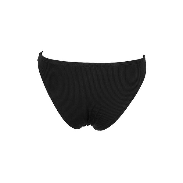 black ribbed bikini bottom