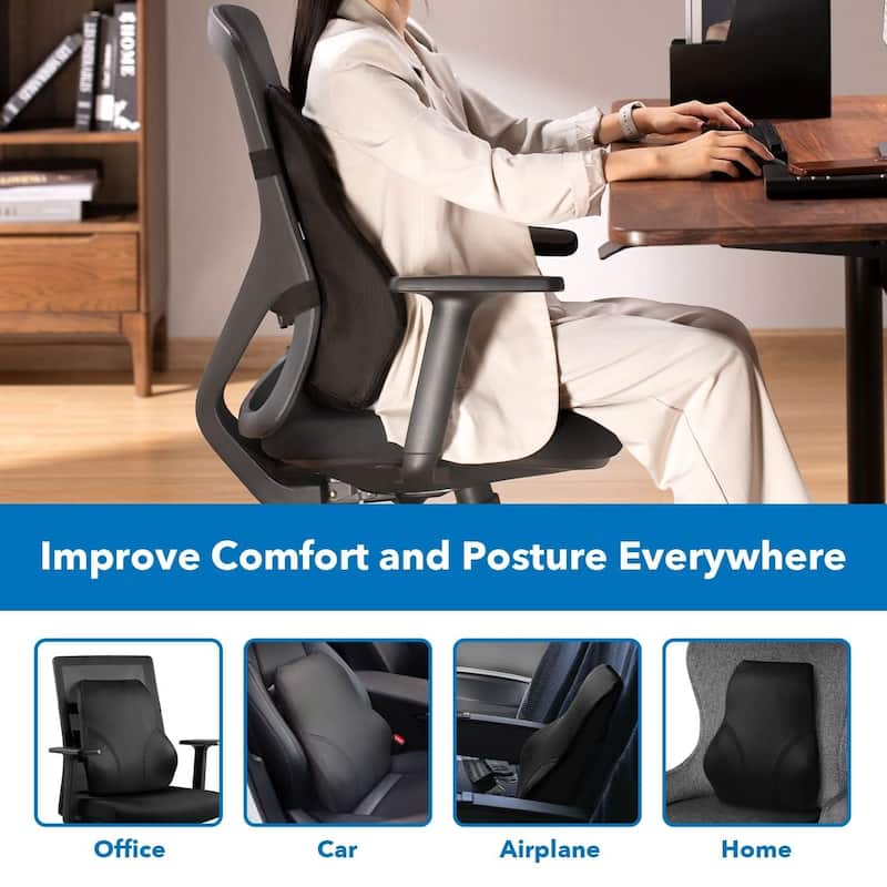 Mount-It! Ergo Collection Memory Foam Full-Back Cushion, Black (MI-1106)