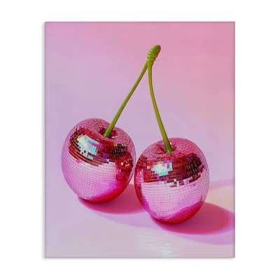 Stupell Pink Disco Cherries Canvas Wall Art Design By LSR Creative Studio
