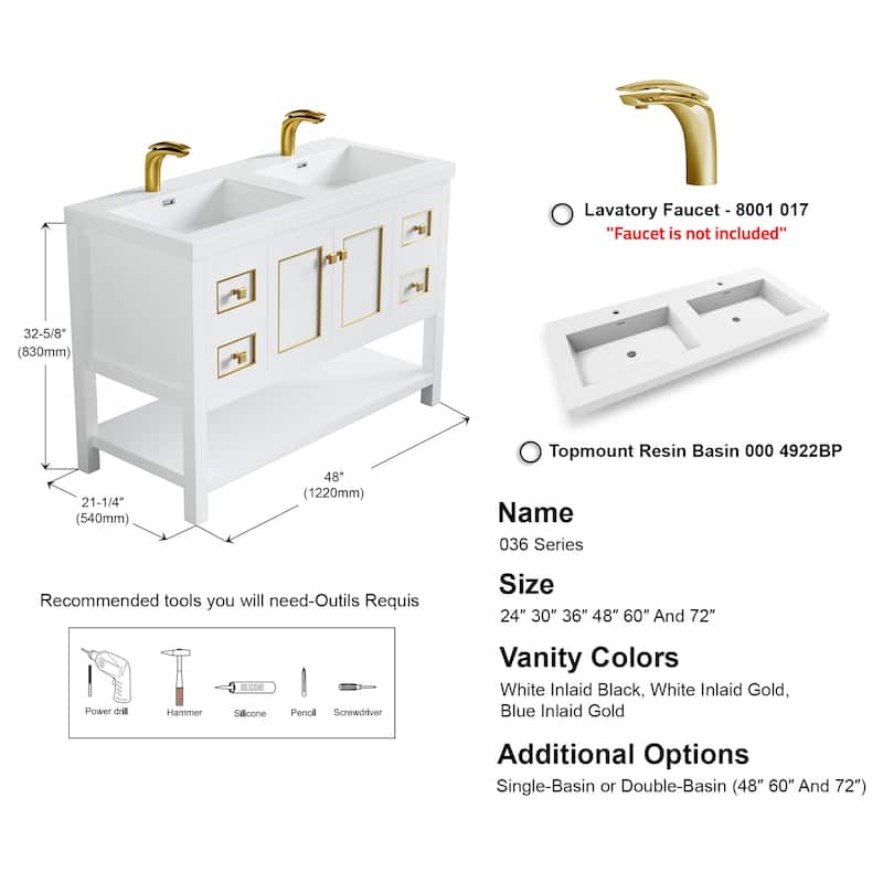 Davis 48" Double Bathroom Vanity Set