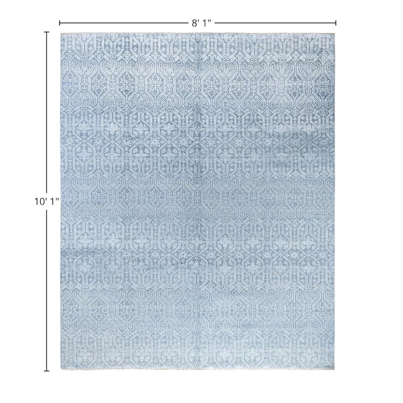 Ikat One-of-a-Kind Hand-Knotted Area Rug, Blue - 8' 1" x 10' 1"