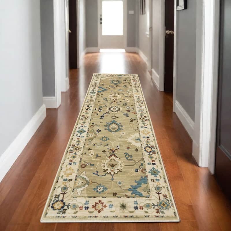 HomeRootsOriental Traditional Runner Area Rug - 92.52' X '26.77' X '0.32