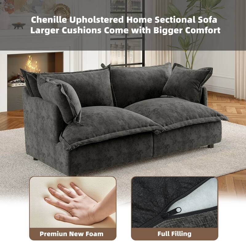 Cloud Chenille Upholstered Modular Sectional Sofa