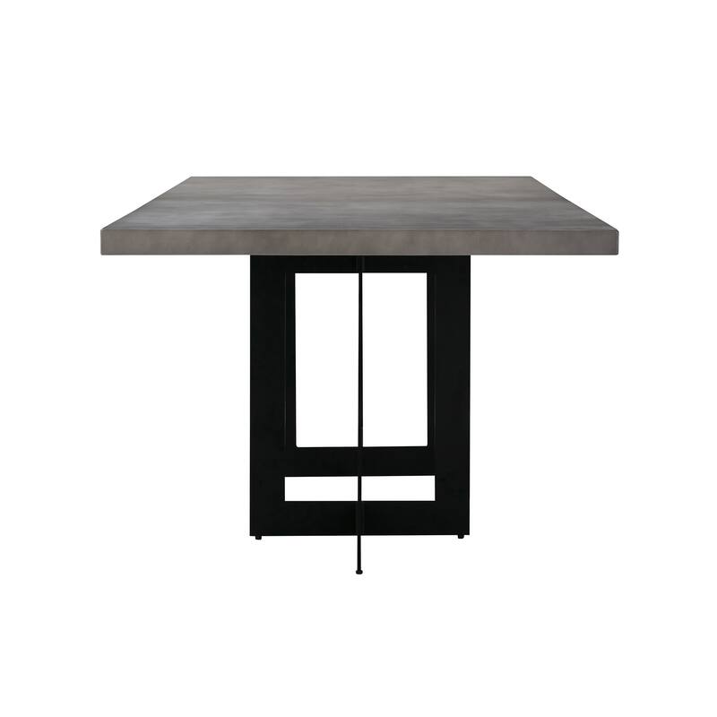 Odet 87" Concrete and Metal Double Pedestal Dining Table