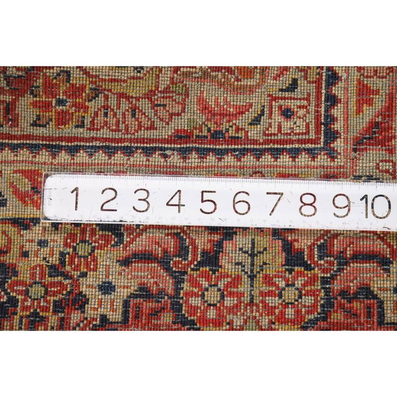 Orange Medallion Sarouk Persian Square Rug Handmade Wool Carpet - 5'1"x 5'2"