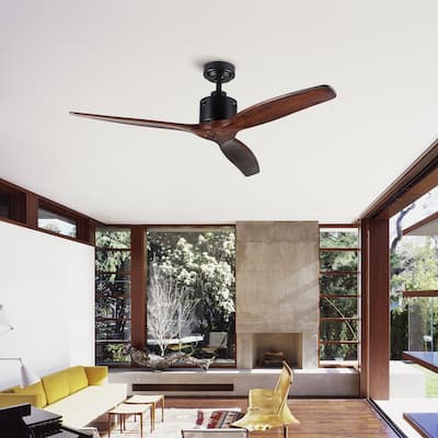 52 Antique Brown Ceiling Fan without Light with Remote Control - Antique brown