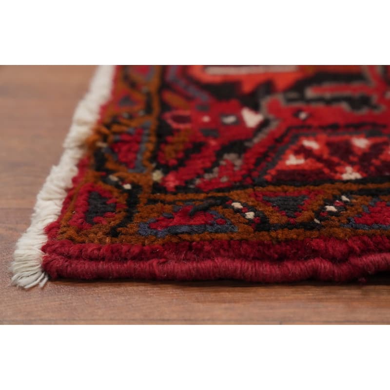 Hand Knotted Oriental 100% Wool Carpet Traditional Medallion Red Heriz Area Rug - 9' 9'' X 7' 1''