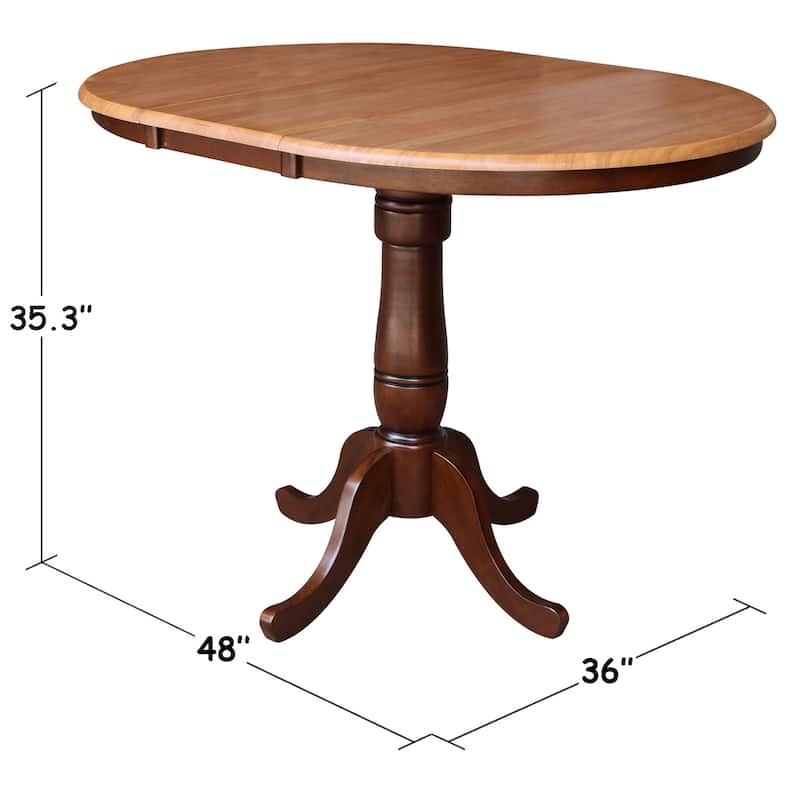 Copper Grove 36-inch Round Pedestal Table with 12-inch Leaf