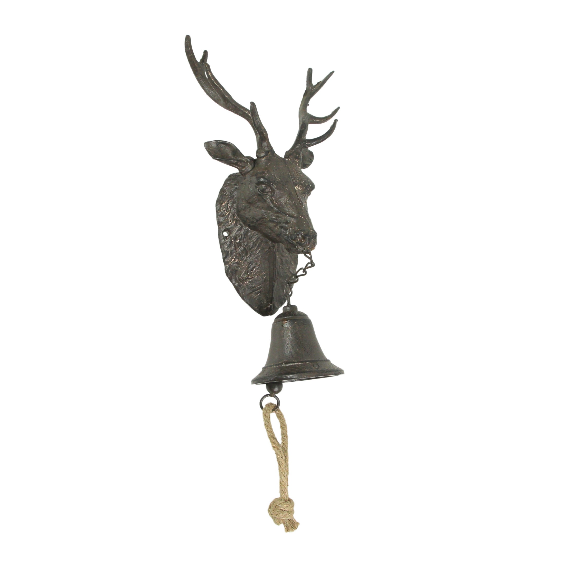Rustic Brown Cast Iron 10 Point Buck Deer Hanging Bell Lodge Decor 22 X  X 5.75 inches Bed Bath  Beyond 35101821