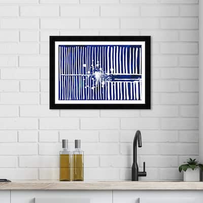 Wynwood Studio 'Love Forcefield Navy Velvet' Abstract Blue Wall Art Framed Print