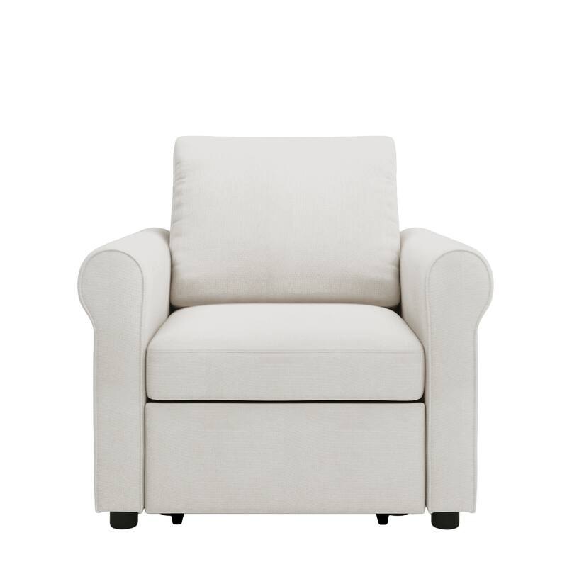 3-in-1 Linen Sofa Bed Chair with Adjustable Backrest and Folding Single Bed for Living Room Apartment