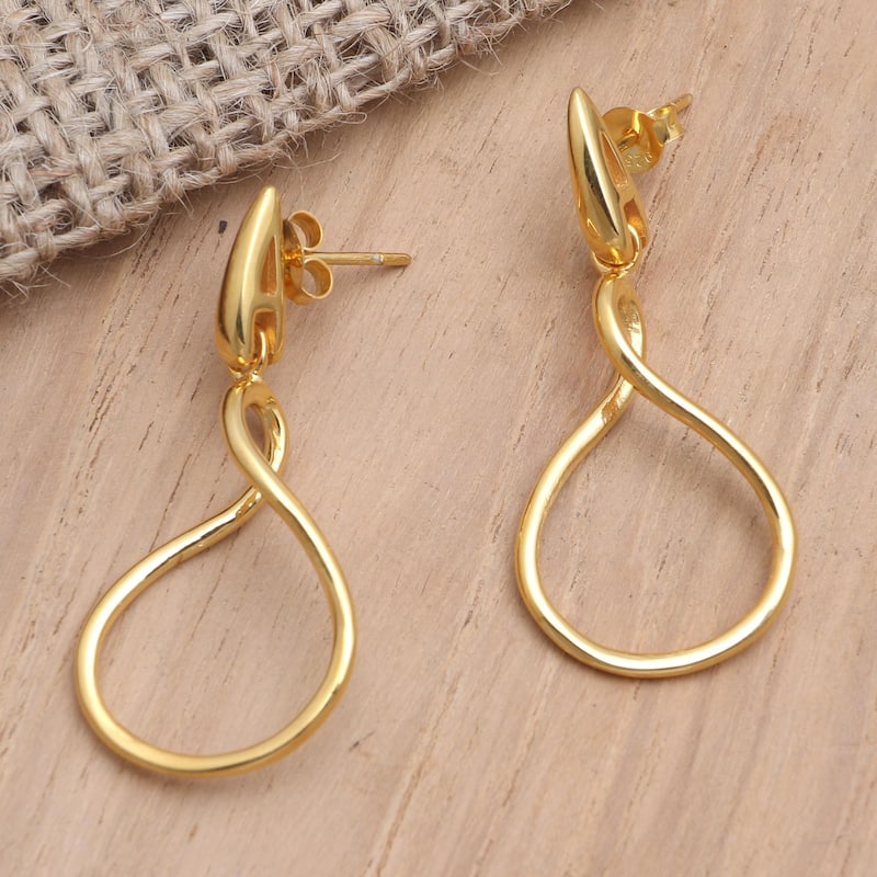 Novica Handmade Bring My Love Gold-Plated Dangle Earrings