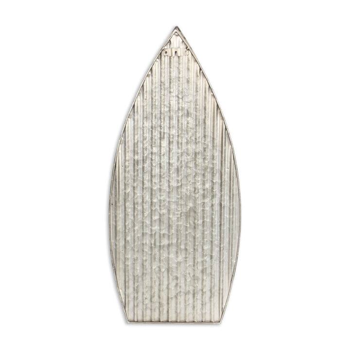 Gray Metal Ribbed Wall Hanging Boat with Wood Shelves