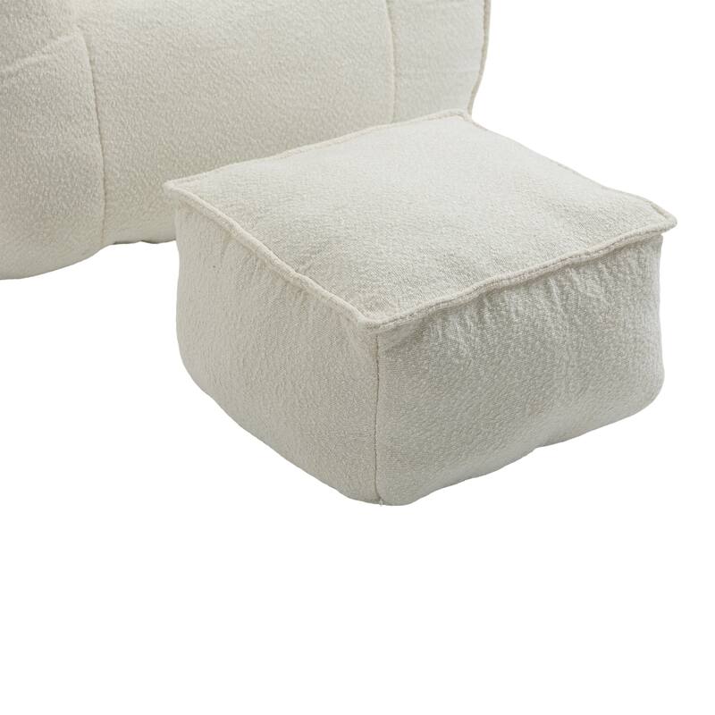 GDFStudio - COOLMORE Boucle Bean Bag Chair with Memory Foam Filling for Ultimate Comfort